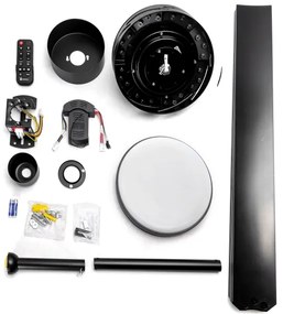 Aigostar-LED Stmievateľný str. ventilátor LED/24W/230V 2700-6500K 165cm+DO čierna