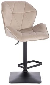 LuxuryForm DESIGN Barová stolička MILANO MAX VELUR na čiernej hranatej podstave - latte