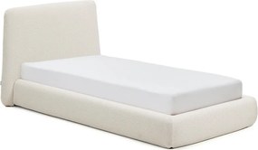 Béžová čalúnená jednolôžková posteľ bez roštu 90x200 cm Martina – Kave Home