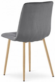Sivá zamatová jedálenská stolička LIBRA