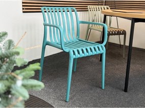 Plastová stolička TREGO s opierkami, modrá