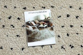 Okrúhly koberec BERBER SYLA B752,  krémová bodky - strapce, Maroko, Shaggy