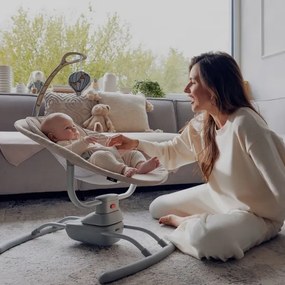 Lionelo - Detská hojdačka s melódiou RIO 4xC Beige Latte + diaľkové ovládanie