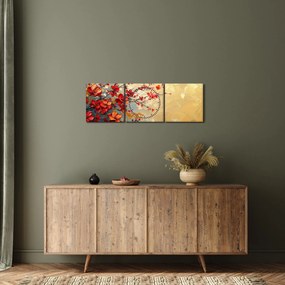 Obraz - Kvitnúci strom (s hodinami) (90x30 cm)