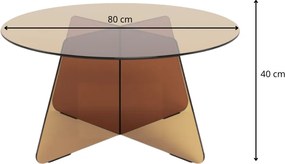 Sklenený konferenčný stolík Samos 80 cm hnedý
