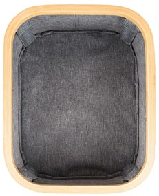 Úložný box G21 24 x 30 x 15 cm, bambusový s vekom, sivý