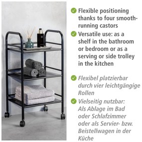 Čierny kovový pojazdný regál 41x75 cm – Wenko