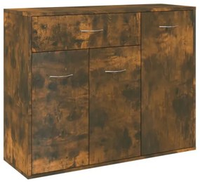 vidaXL Komoda dymový dub 88x30x70 cm spracované drevo-