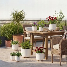 Sada 2 ks květináčů Terra 21x19,3/27,4x24,2 cm bílá