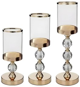 SADA 3x zlatých svietnikov