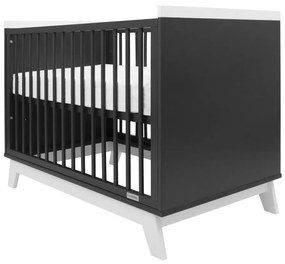 New Baby Detská postieľka Marcus so zábranou, čierna/biela