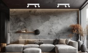 Stropné svietidlo Magnet, 3x biele kovové tienidlo + 1x LED 5W, w