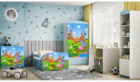 Detská skriňa Babydreams 90 cm safari modrá