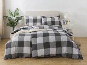 XPOSE® Bavlnené obliečky KÁRO na dve postele - sivé