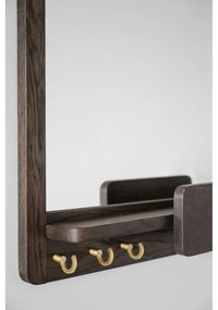 Nástenné zrkadlo s poličkou s dreveným rámom 45x60 cm Inverness - Rowico