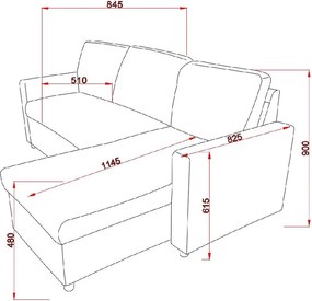 Rozkladacia rohová súprava KIMBERLAND s úložným priestorom