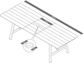 Rozťahovací záhradný stôl s rustikálnym rámom, cca 200 ‒ 250 cm