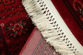 Koberec ORIENT 6871 so strapcami, rám / ornament / klasický, bordový / čierny