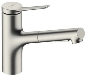 Drezová batéria Hansgrohe Zesis s vyťahovacou spŕškou, 2 prúdy nerez 74800800