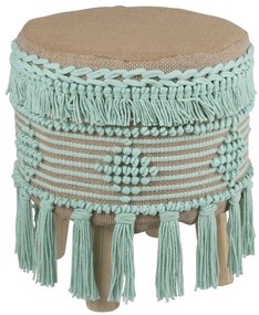 Béžovo - mintovou stolička / podnožka Fringe mint - Ø 37 * 45cm