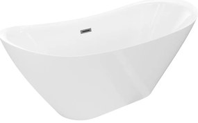 Mexen Lotos, voľne stojaca vaňa 180 x 75 cm, biela, prepad brúsený grafit, 52051807700-66