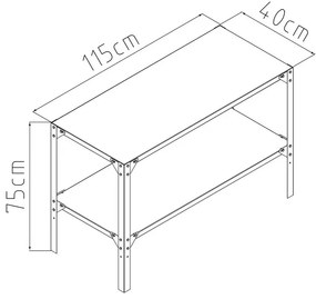 Regál G21 115 x 40 cm pre záhradné domčeky a skleníky 63900484