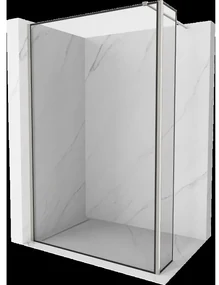 Mexen Kioto sprchová stěna Walk-in 130 x 40 cm, černý vzor, kartáčovaný nikl - 800-130-212-97-70-040
