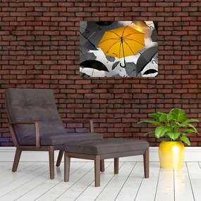 Sklenený obraz žltého dáždnika (70x50 cm)