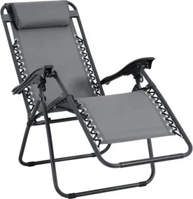 Polohovateľné záhradné kreslo Hannover, svetlo šedé%