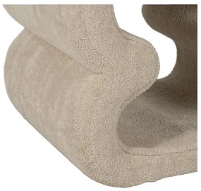 Béžový taburet z textílie buklé – Ixia