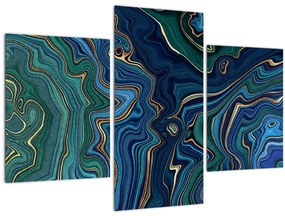 Obraz - Zeleno-modrý mramor (90x60 cm)