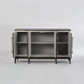 Komoda Stilig ST504 152 cm z masívu sivá/zlatá