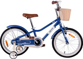 RoyalBaby Roztomilý mestský detský bicykel s košíkom Eurocle 18 palcov RB18B-38 modrý