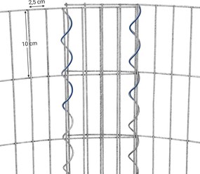 Gabión okrúhly, záhradná dekorácia, strieborná farba
