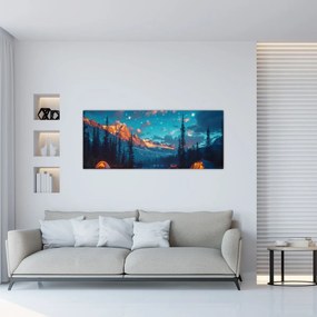 Obraz - Kempovanie v horách (120x50 cm)