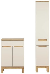 Koupelnová sestava Bali Casad s deskou a skříňkami 60 cm kašmírová/dub wotan