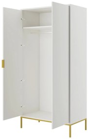 Šatní skříň Austin 100 cm bílá/zlatá