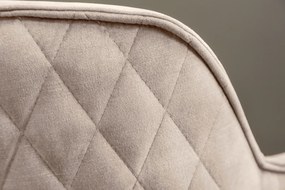 Stolička Euphoria champagne greige zamatová otočná