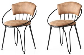 Súprava 2 ks jedálenských stoličiek Istanbul čierna/hnedá