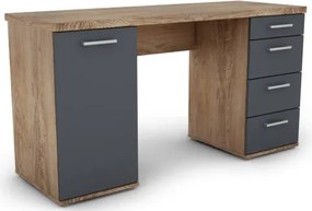 Písací stôl Walter, dub burgund / grafitovo šedý%