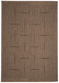 Devos koberce Kusový koberec FLOORLUX Coffee / Black 20008 Spoltex – na von aj na doma - 60x110 cm