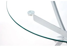 Jedálenský stôl ESTEN priehľadný/strieborný