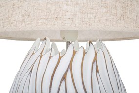 Béžová stolová lampa s textilným tienidlom (výška 48 cm) Honduras – Mauro Ferretti