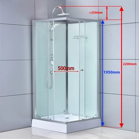 BPS-koupelny Sprchový box WSH308 90x90 biela mat