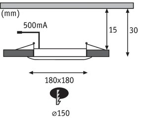 Paulmann 92802 - LED/9W IP65 Kúpeľňové podhľadové svietidlo WARM DIM 230V