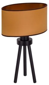 Duolla - Stolná lampa OVAL VEGAN 1xE27/15W/230V pr. 30 cm hnedá