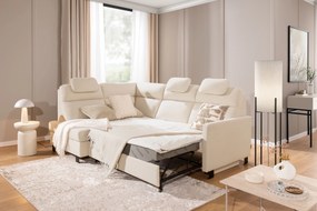 Rohová sedacia súprava Loario L ľavá s úzkym bokom - krémová tkanina Sand 03