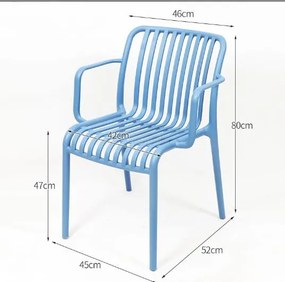 Plastová stolička TREGO s opierkami, modrá