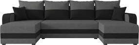 Rozkladacia sedacia súprava do U VALERIO 305x140 cm, tmavosivá/antracitová