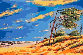 Gario Maľovanie podľa čísel Opustená pláž Rozmery: 120 x 80 cm, Rámovanie: S vnútorným rámom